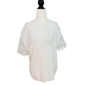 NEW Vila Milano Lace Sleeve Short Sweater Size Large‎